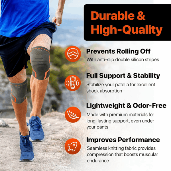 knee compression sleeve, 2 pack knee brace for women men knee pain relief, running knee support, knee braces for meniscus tear acl arthritis recovery