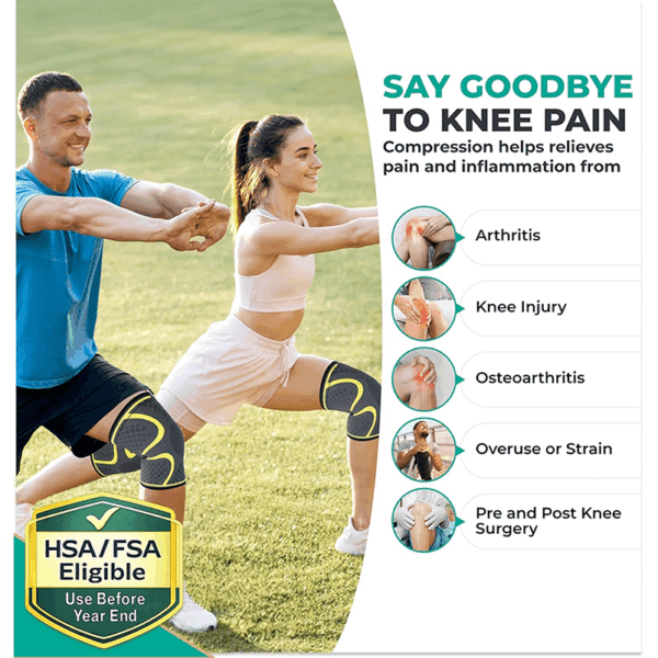 knee brace for women & men workout knees compression sleeve for knee pain relief joint support for acl, arthritis, meniscus tear knees brace for sports
